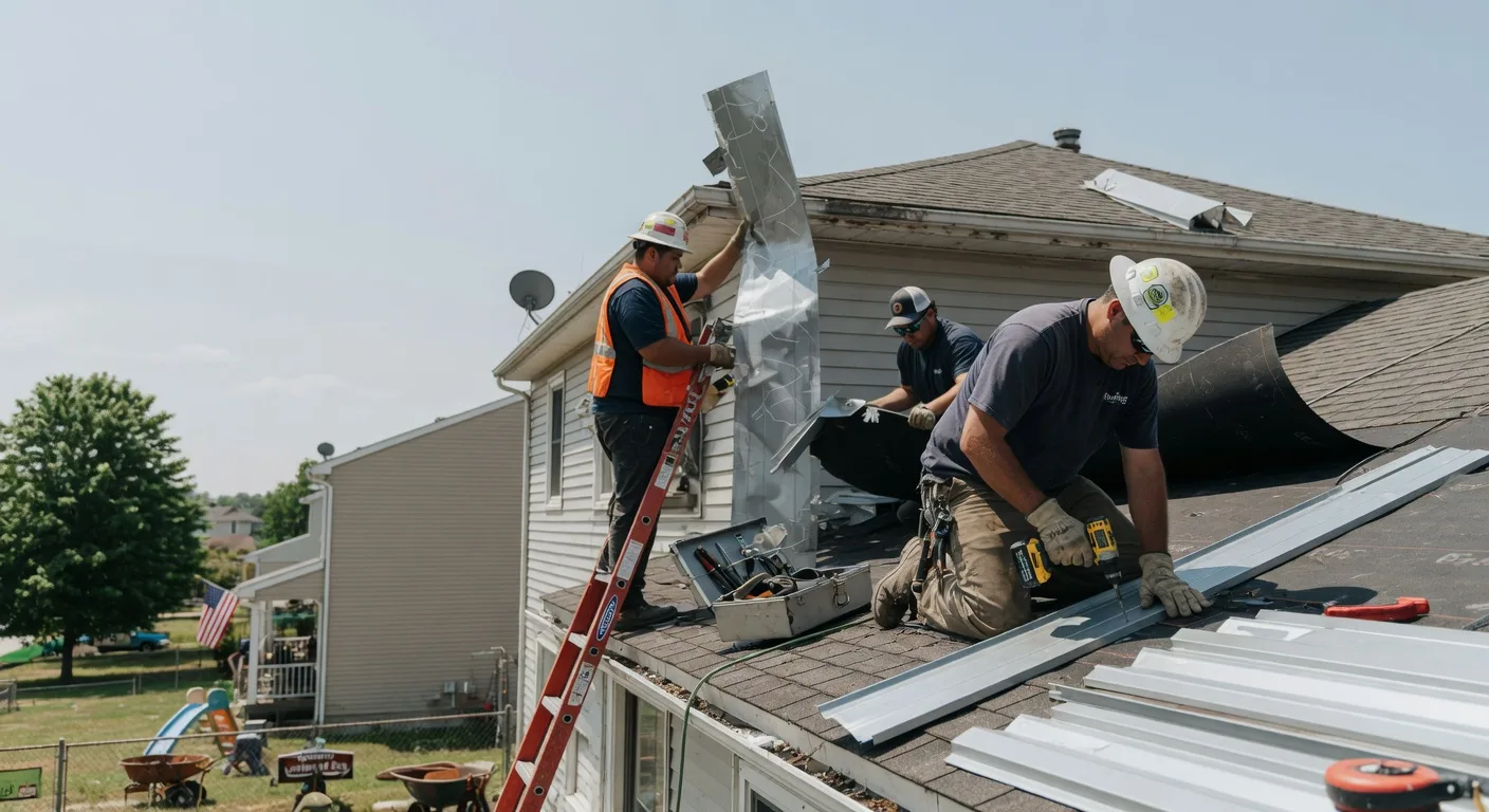 Storm Damage Metal Roof Repair in East Berkshire, VT